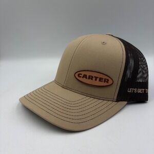 Richardson Carter Mens Trucker Hat Tan‎ Brown Mesh Snapback "Lets Get To Work"